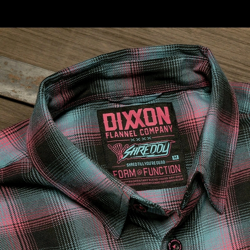 DIXXON Men's Casual Plaid Shirt in Green and Pink